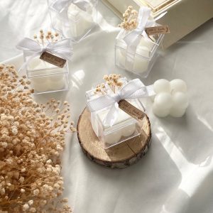 Bougie cube bulles – Cadeau invité